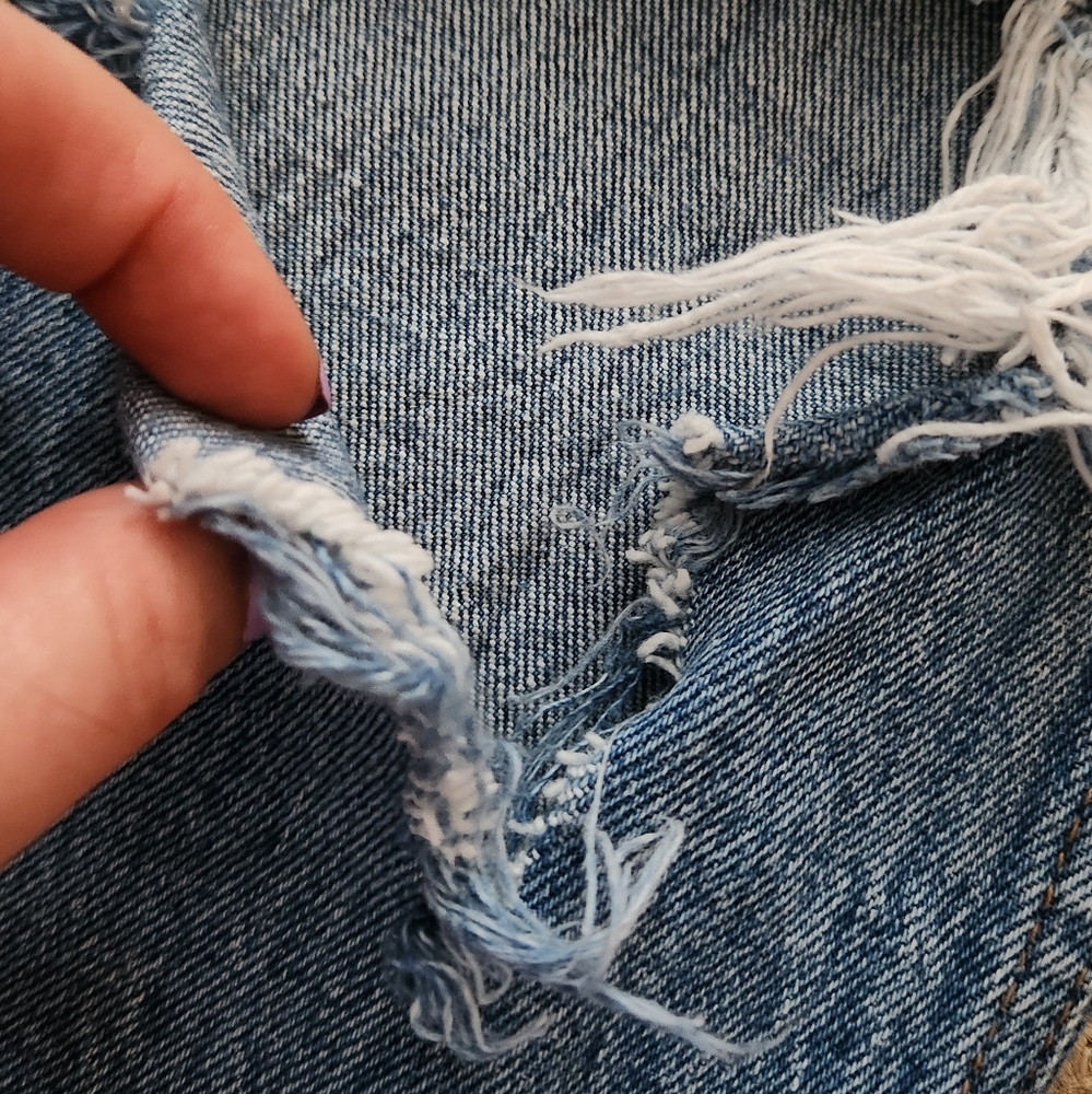 ABERCROMBIE '90s straight ultra high rise distressed curve love jeans 25/0 short - Picture 9 of 10